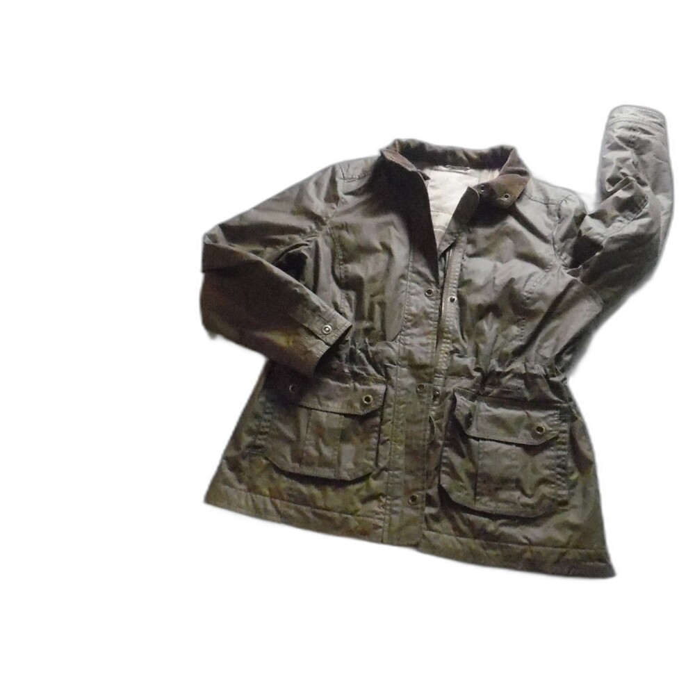 L.L.Bean Women's British Millerain Waxed Cotton Thinsulate Field Jacket Olive M - Picture 5 of 13